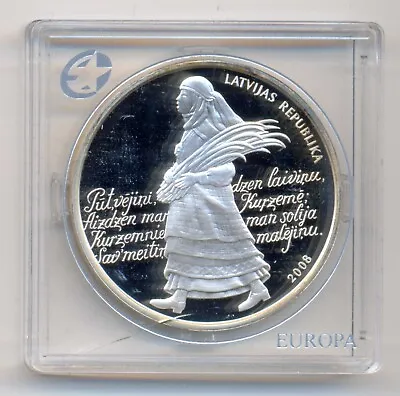 Latvia Latvian Song Festival Silver Coin 1 Lats 2008 Proof • £62.67