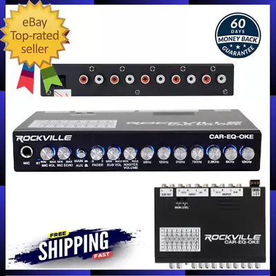 Car-Eq-Oke Car Audio 7 Band Equalizer W Bluetooth + Mic Input Karaoke • $75.33