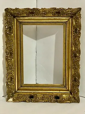 Antique French Victorian Ornate Picture Frame With Gilt Gesso & Floral Design • $125