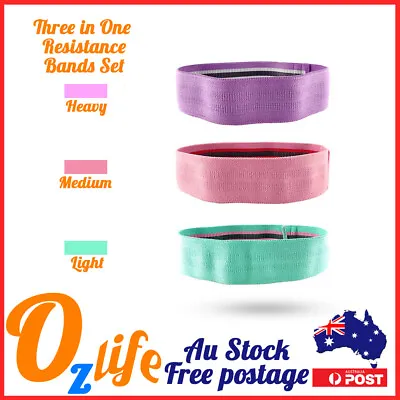 $15.80 • Buy 3pcs Resistance Booty Bands Hip Circle Loop Bands Set Gym Home Workout Exercise