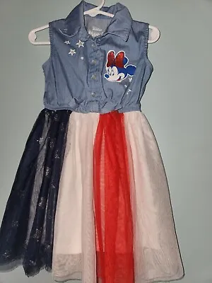  Minnie Mouse Toddler Girls 2T Dress Sleeveless Tulle Americana Flag • $6