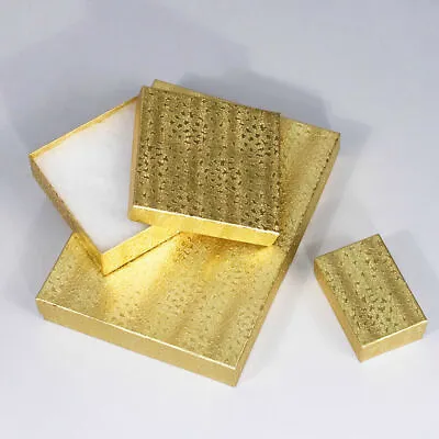 Gold Color Cotton Filled Gift Boxes Jewelry Cardboard Box Lots Of 5~20~50~100 • $19