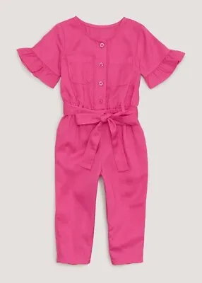 Matalan Girls Baby Toddler Pink Tencel Jumpsuit One-Piece 18-23 Months *BNWT • £3.99