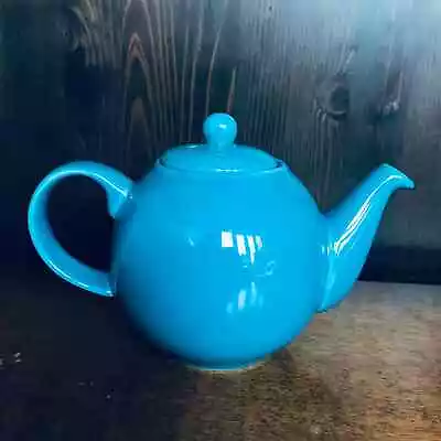 Globe Teapot Teal Blue London Pottery Designed In Britain Kitchenware • £10