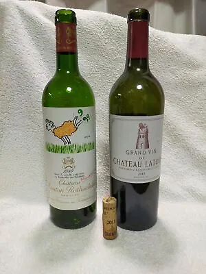 Empty Chateau Mouton Rothschild Latour 1999 2011 Set Of 2  Bottles Heavy Weight • $29