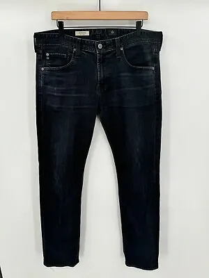 Adriano Goldschmied AG The Matchbox Slim Straight Mens Black Denim Jeans 36x33 • $25.49