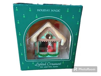 Hallmark Holiday Magic Mr & Mrs Santa Claus Lighted Christmas Tree Ornaments • $7.99