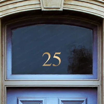 Gold Fanlight Transom House Front Door Number Sticker Classy Premium Gold Vinyl • £3.95