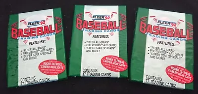 3 X Sealed Packs 1992 Fleer Major League MLB Baseball Cards • $10.90