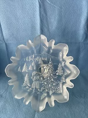 Mikasa Etched Glass Candy Dish Cookie Display Plate Fluted Edge Christmas Story • $9