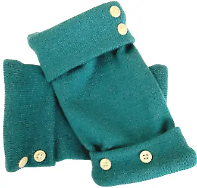 Fingerless Gloves Green Teal Merino Wool M - L Medium - Large Mittens Arm Warmer • $32.98