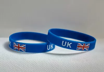 Uk Flag Wrist Band  Union Jack Silicon Rubber Wrist Band • £2.55