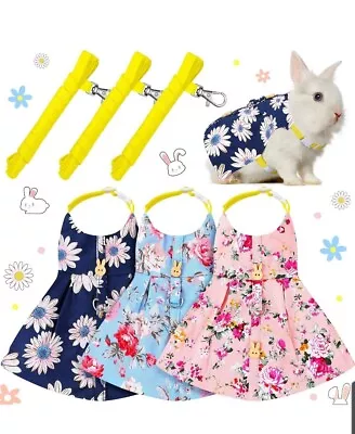 3 Piece Cute Rabbit Leash And Harness Set Bunny Rabbit Dress Clothes Walking... • $6.99