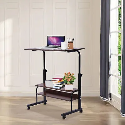 Adjustable Height Rolling Computer Desk Bed Side Laptop Work Desk Table Cart USA • $48