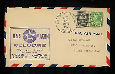 US Postal History Airmail Zeppelin U.S.S. Macon Mellone # 10/15/33-3 1933 CA • $27.99