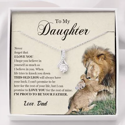 To My Daughter Necklace Gift For Daughter From Dad Daughter Father Lion Gift • $28.99