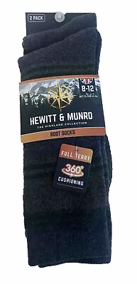Hewitt & Munro Men's Boot Socks Highland Collection Wool Blend Size 8-12 2-Pack • $12