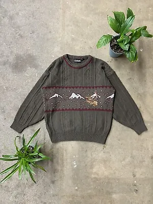 Vintage Moose Mountain Abstract Sweater Large  • $29.08