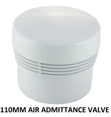 £17.99 • Buy 110mm Soil Pipe Anti-Syphon Air Admittance Valve WHITE For 110mm Pipe Socket