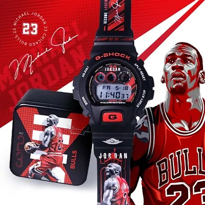 Michael Jordan Black Custom G Shock Watch Chicago DW 6900 • $185.90