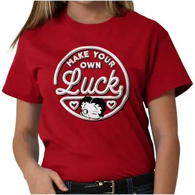 Betty Boop Make Your Own Luck Retro Cartoon Womens Graphic Crewneck T Shirt Tee • $21.99