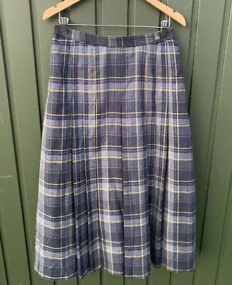 Brendella Wool Pleated Checked Tartan Kilt Type Skirt Large 30” Waist 33” Length • $63.15