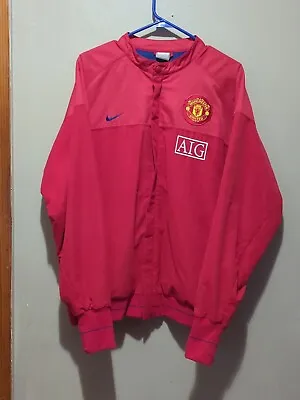 Vintage NIKE Manchester United AIG Soccer Jacket Size Men's Large • $39.99