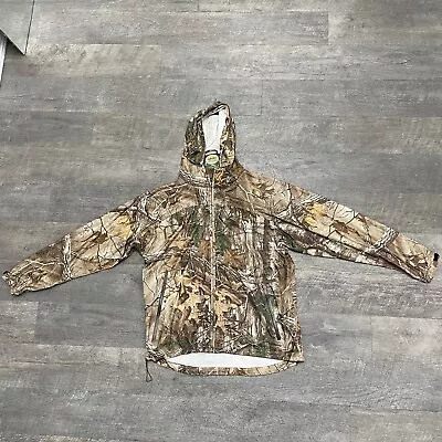 Cabela's Dry Plus Men's Woodlands Camouflage Hooded Hunting Coat - Size Large • $29.99