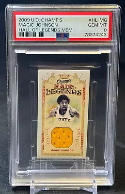 Magic Johnson 2009-10 Upper Deck Champ's Hall Of Legends Memorabilia PSA 10 GEM • $100