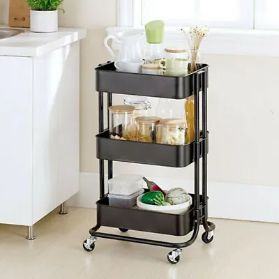 Heavy Duty Kitchen Trolley Cart Beauty Spa Salon Rolling Stand Rack Large Tray • £27.94