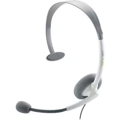 Orignal Microsoft Xbox 360 Headset Headphones Mic In-line Mute White Gaming • £6.99