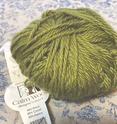 ELSEBETH LAVOLD Olive Green Calm Wool Camel YARN 50g/2oz/82yds • $12