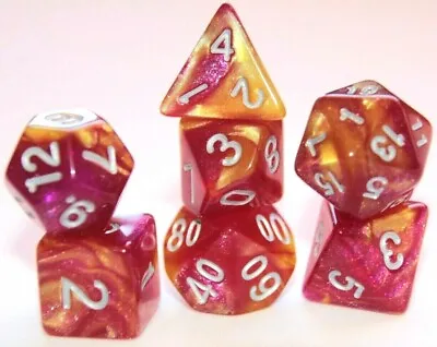 $11.95 • Buy Dice Set 7 Piece Polyhedral D&D Pathfinder Dungeons & Dragons RPG Solar Wind DnD