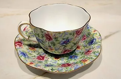 Taylor & Kent England Floral Chintz Scalloped Edge Tea Cup And Saucer • $21.99