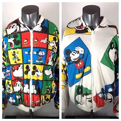 Vintage Disney Mickey Mouse Reversible Jacket (L/XL) 80s 90s All Over Print AOP • $50