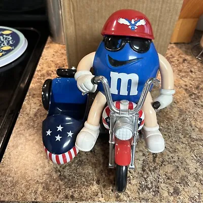 M&M's Blue M&M Peanut On Motorcycle Candy Dispenser MM2 MM USA BIKER Rare Cool • $19.99