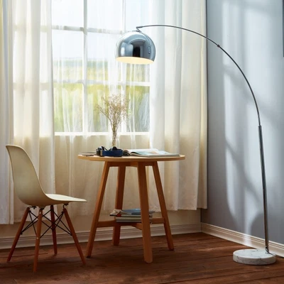 £94.95 • Buy Teamson Home Arquer LED Standard Arc Curved Floor Lamp, Modern Lighting, Chrome