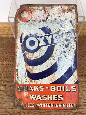 VINTAGE OXYDOL WASHING POWDER TIN SIGN ADVERTISING LAUNDRY SIGN 1950s/60s • £14.99