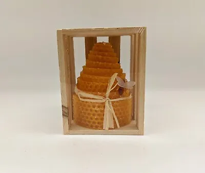 Natural Beeswax Votive Candles With Wooden Box • $12.89