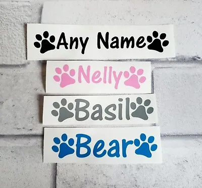 Personalised Pet Puppys Dog Cat Bowl Vinyl Decal Stickers Personalised Gifts • £1