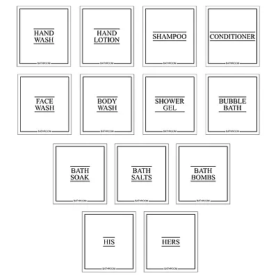£1.25 • Buy WHITE Waterproof Labels Minimalistic Home Vinyl Labels - Choose From 130 Labels