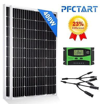 400W Mono Solar Panel Kit 12 Volt 30A Controller For Caravan RV Camper Van Boat • £276.99