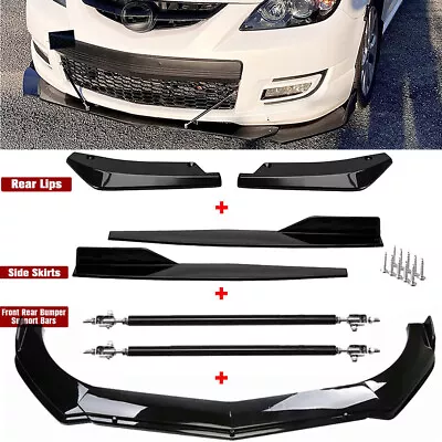 Front Bumper Lip Spoiler Splitter+Side Skirt+Rear Lip For Mazda 3 Sedan • $99.99