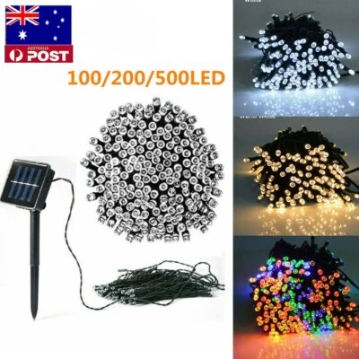 $9.99 • Buy String Fairy Lights 100-500 LED Solar Power Outdoor Indoor Garden Christmas Tree