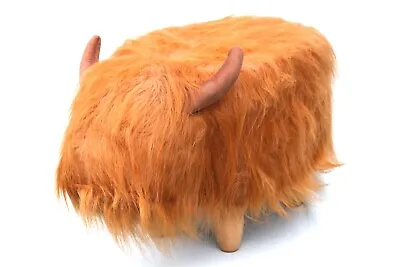 £39.99 • Buy Gardeco Highland Cow Synthetic Fur Footstool-Clearance Stock-Discounted Price.