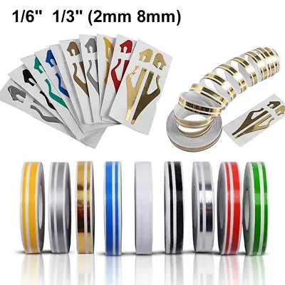 1/2  Roll Vinyl Pinstriping Pin Stripe Double Line Car Tape Decal Stickers 12mm • $7.99