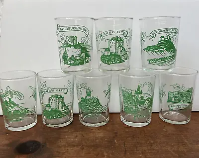 8  Vintage German Vineyard Wine Tasting  Shot Glasses ~ Ehrenburg Mosel ++ • $34.99