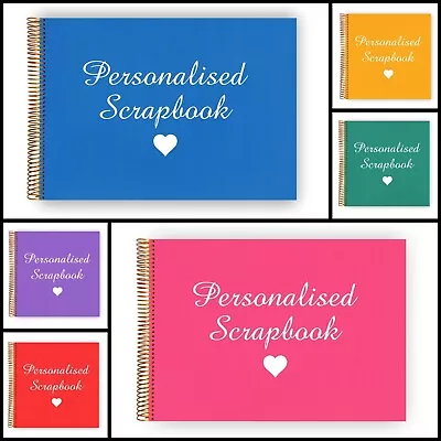 Personalised Scrapbook In A4 A5 & Square Choice Of Colours Up To 150 Pages. • £7.99