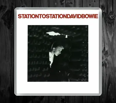 Coaster David Bowie Station To Station 1976 Album Cover Acrylic Coffee Tea Drink • £4.99