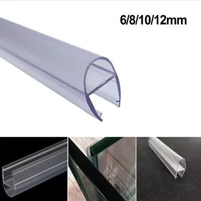Transparent D Shaped Bubble Strip For Glass Doors Easy Installation 1m Length • £9.04